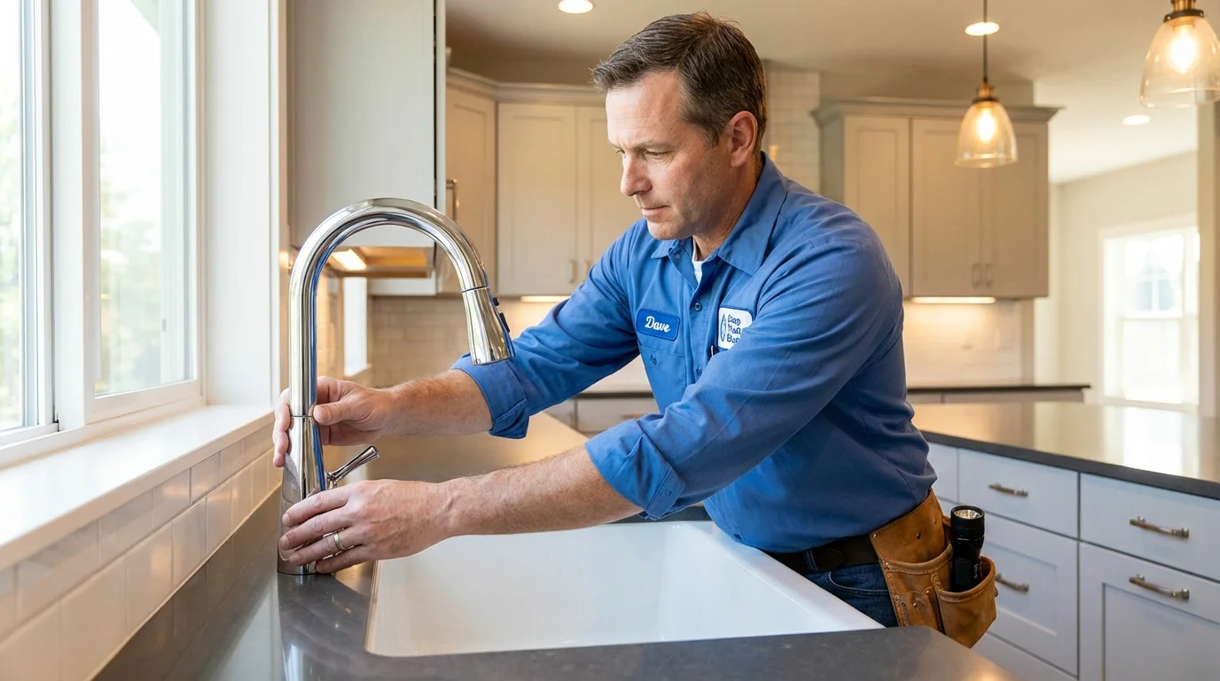 Kitchen faucet installation by Johns Plumbing LLC in Santa Anna